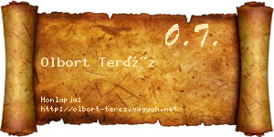 Olbort Teréz névjegykártya